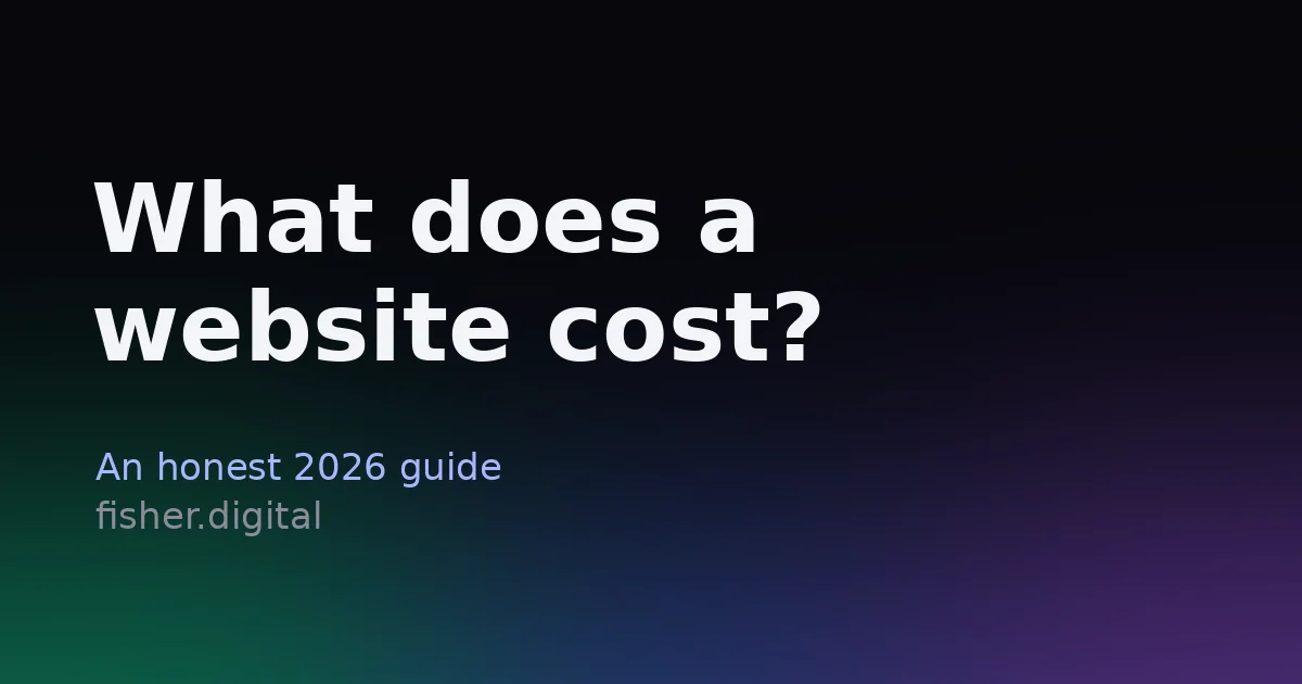 How much does a website cost in the UK in 2026 — a guide by Fisher.digital